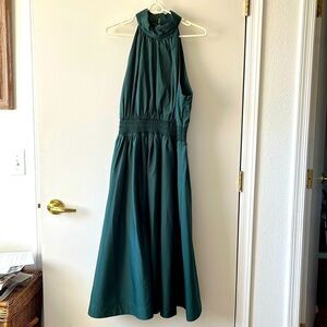 Veronica Beard Kinny Smocked Cotton Blend MIDI Dress size 14 NWT Forrest